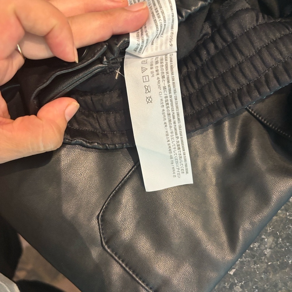 Abercrombie & Fitch Black Leather Joggers - Picture 4 of 9